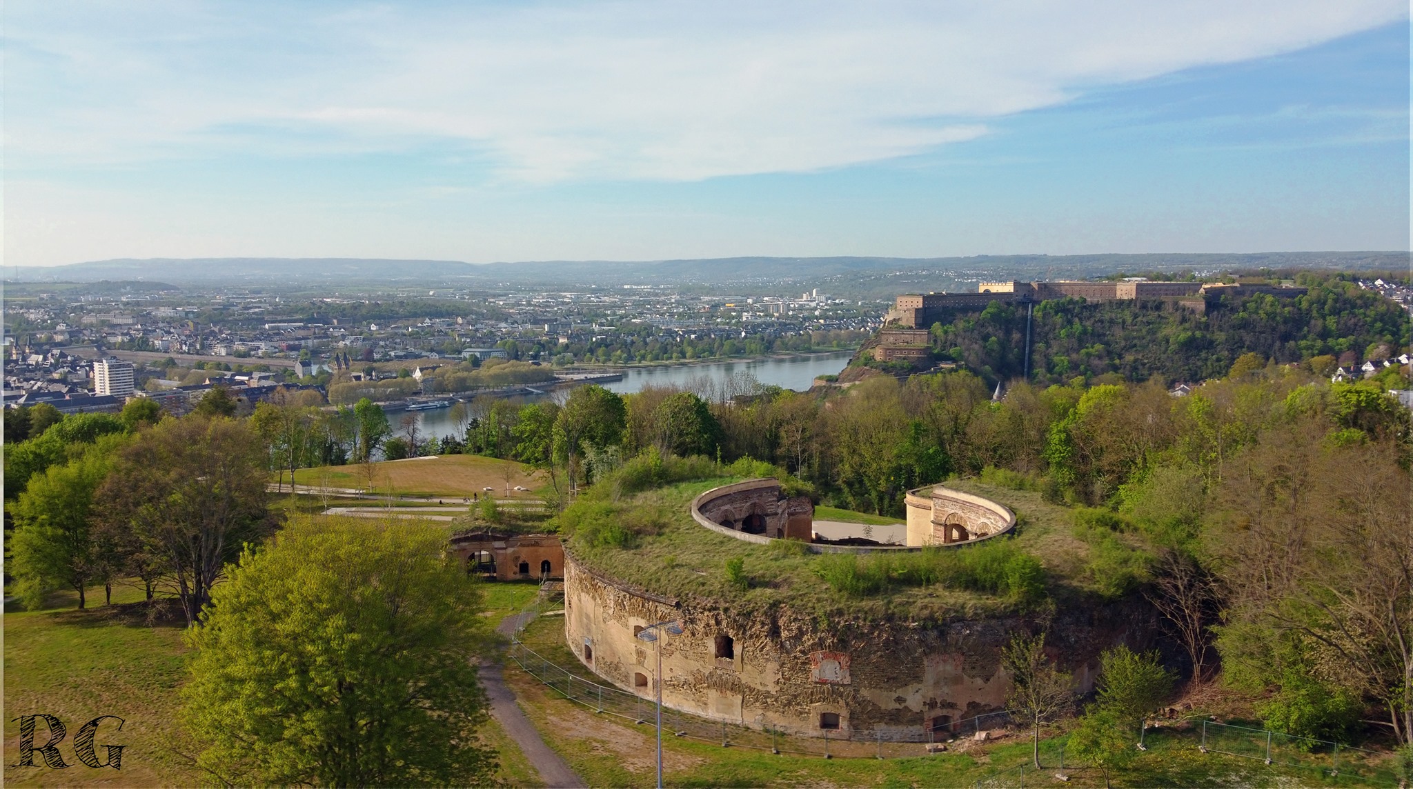 Blick Fort Astersteein zum Ehrenbreitstein